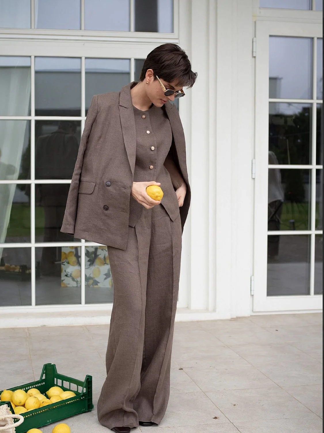 Брюки Dolce Lino цвет шоколад