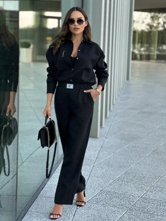 Купить Рубашка льняная цвет ЧЕРНЫЙ в фирменном магазине спортивной одежды Brillante.by