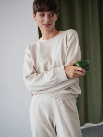 Купить Костюм из ангоровой шерсти цвет БЕЖЕВЫЙ МЕЛАНЖ в фирменном магазине спортивной одежды Brillante.by