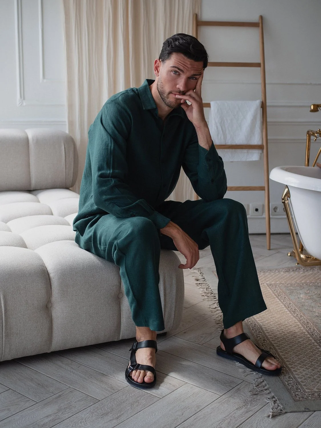 Костюм рубашка, брюки цвет Изумруд  (можно купить отдельно)