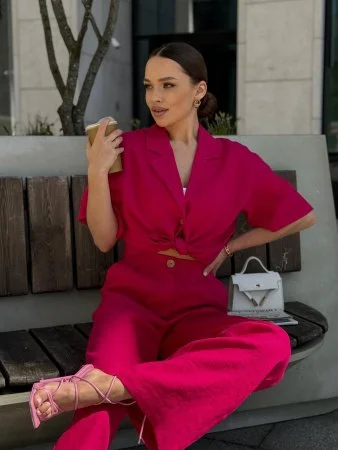 Купить Костюм с рубашкой с укороченным рукавом цвет Фуксия в фирменном магазине спортивной одежды Brillante.by