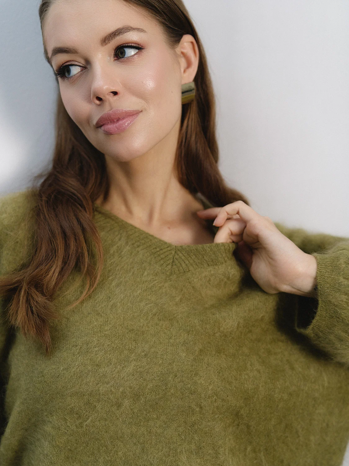 Свитер кашемировый цв.Оливка