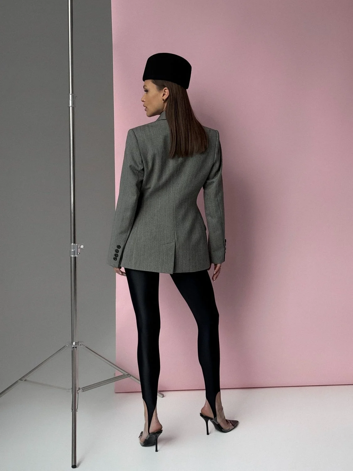 Жакет приталенный принт ёлочка