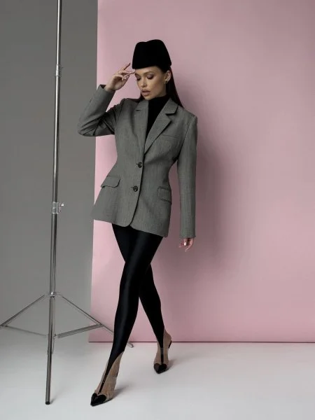 Жакет приталенный принт ёлочка - в фирменном магазине спортивной одежды Brillante.by