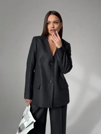 Купить Жакет без воротника цвет Черный в фирменном магазине спортивной одежды Brillante.by