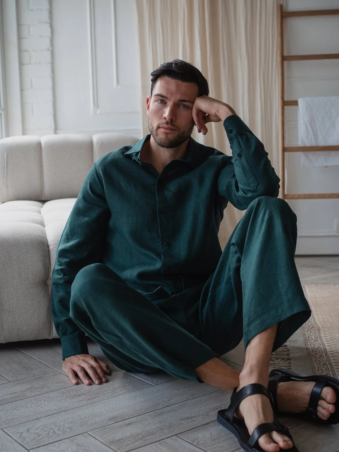 Костюм рубашка, брюки цвет Изумруд  (можно купить отдельно)