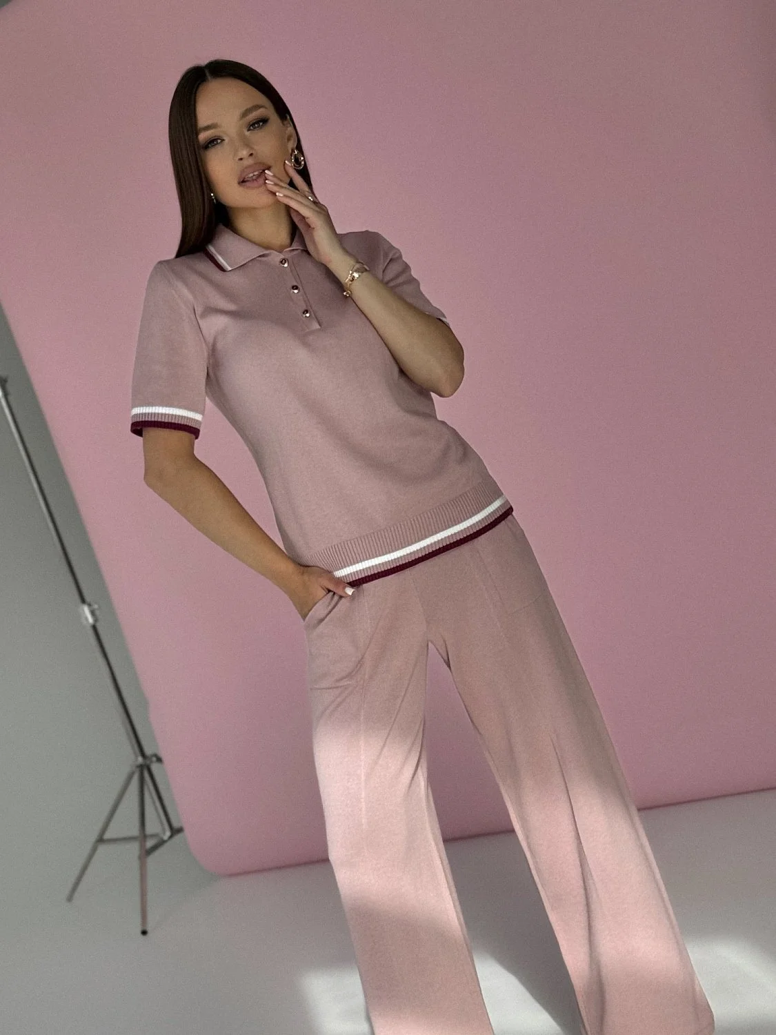 Костюм Aesthetics цв.Пудра ( поло и брюки можно купить отдельно)