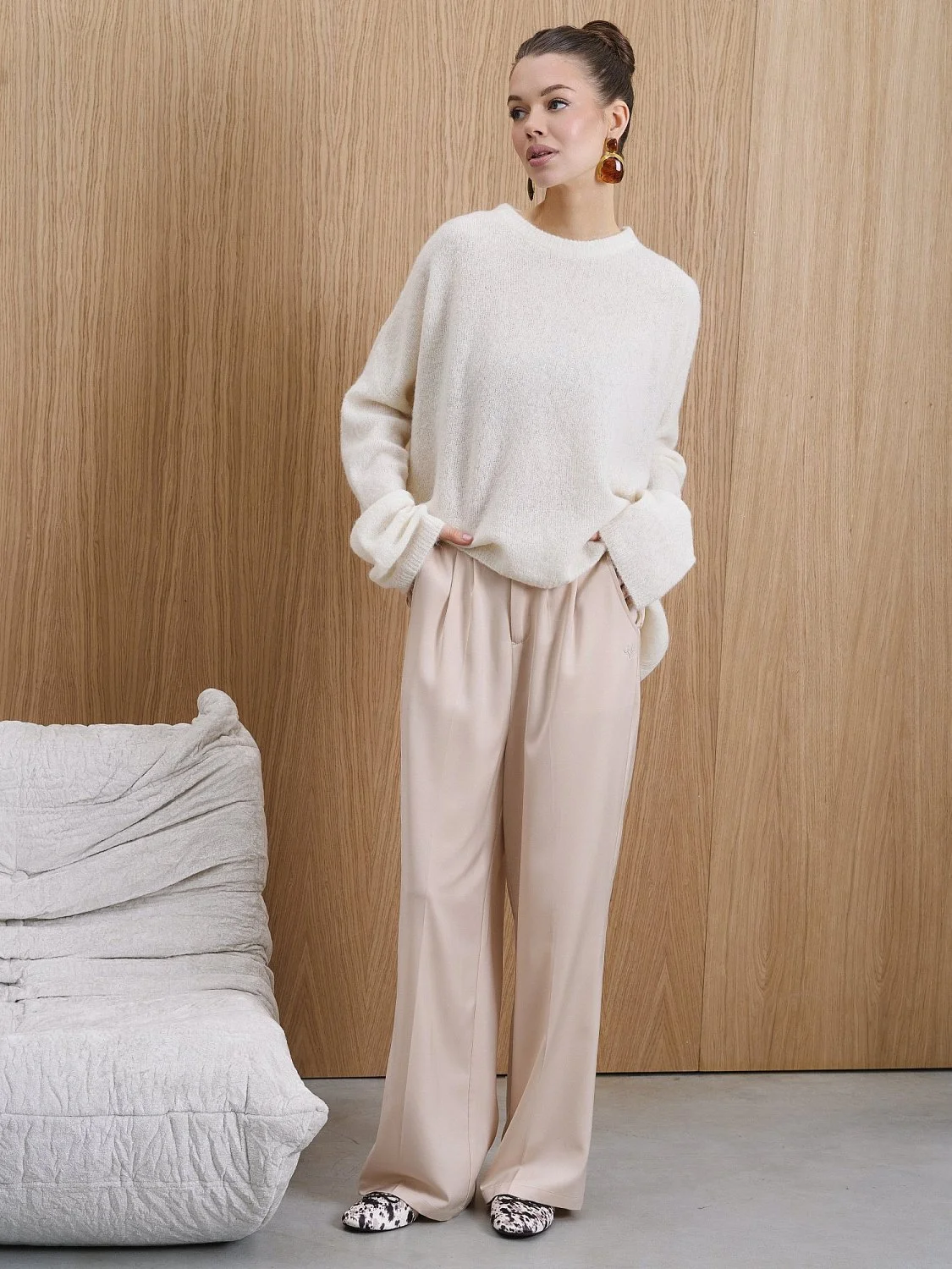 Свитер из мохера цвет Айвори