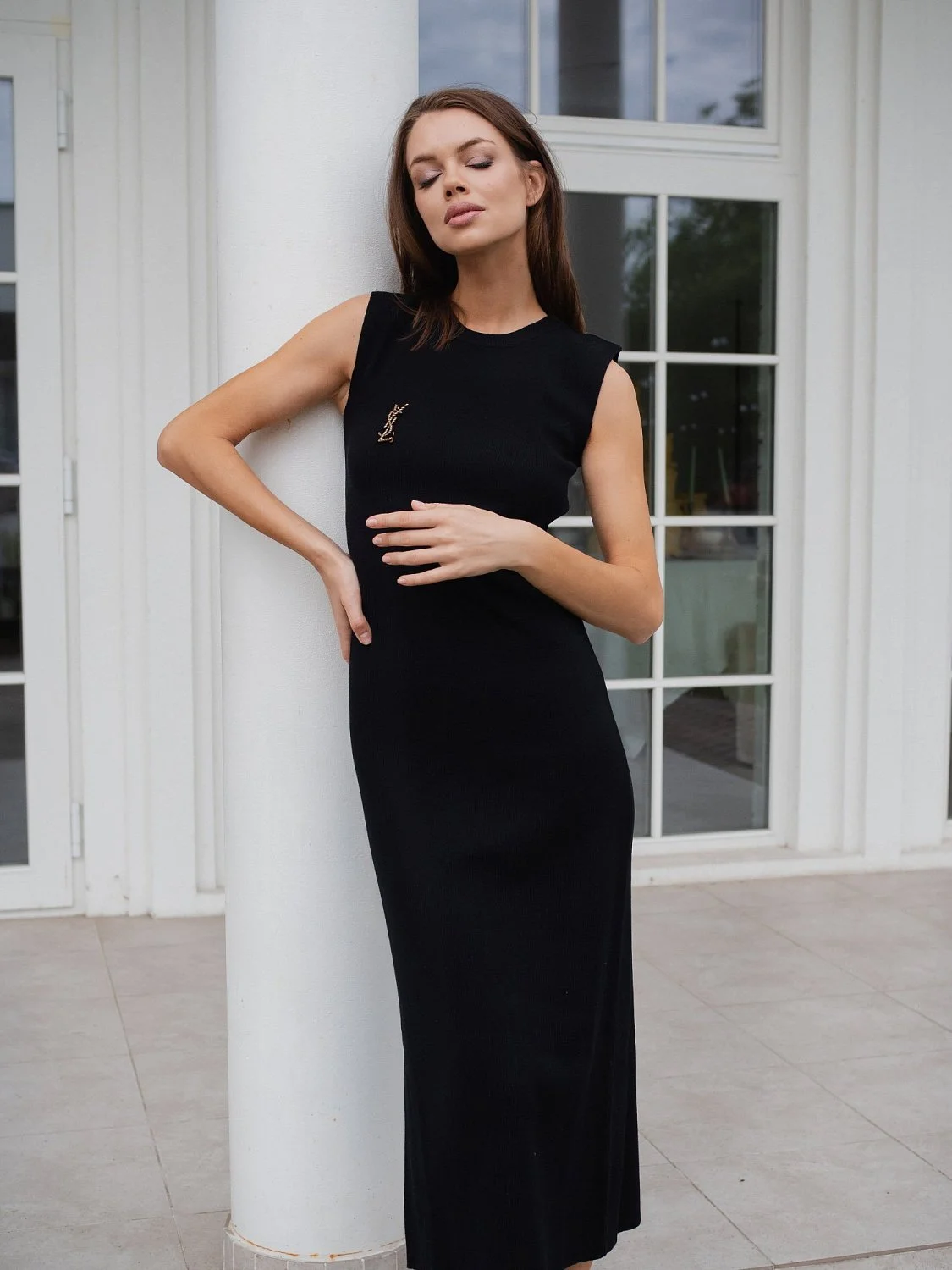 Платье трикотажное CHIC цв. черный