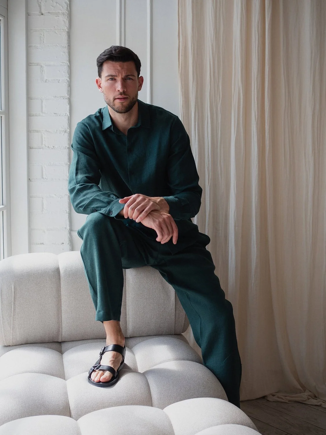 Костюм рубашка, брюки цвет Изумруд  (можно купить отдельно)