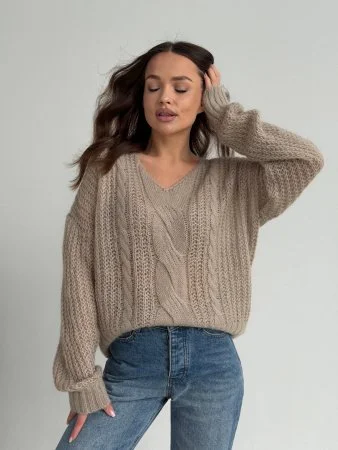 Купить Свитер из тончайшей шерсти беби-альпаки с V-образным вырезом в фирменном магазине спортивной одежды Brillante.by