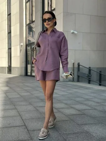 Купить Рубашка льняная цвет CИРЕНЬ в фирменном магазине спортивной одежды Brillante.by