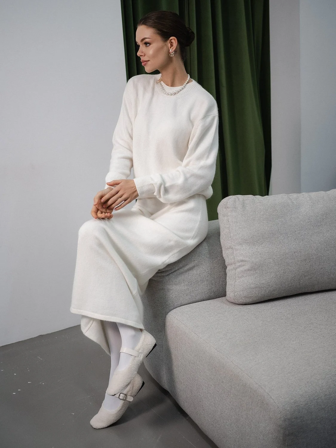 Костюм ангоровый "Алло Галочка" цвет Молочный