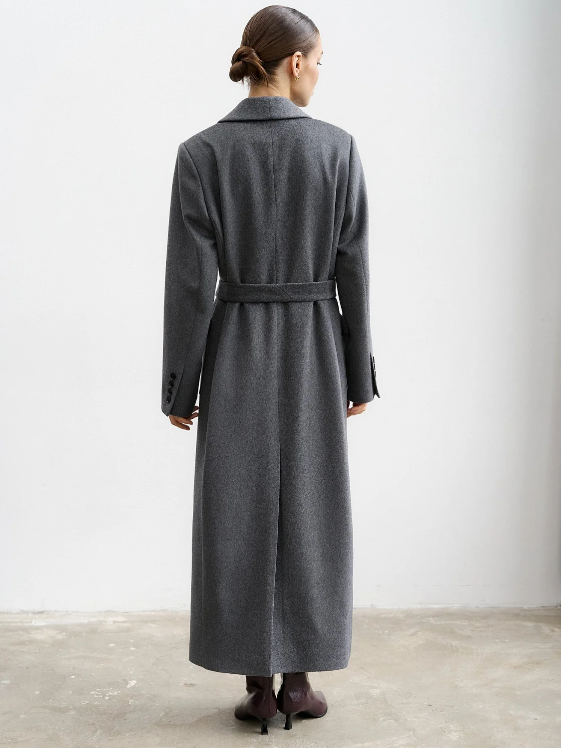 Пальто-халат (шерсть 100%) цв.серый