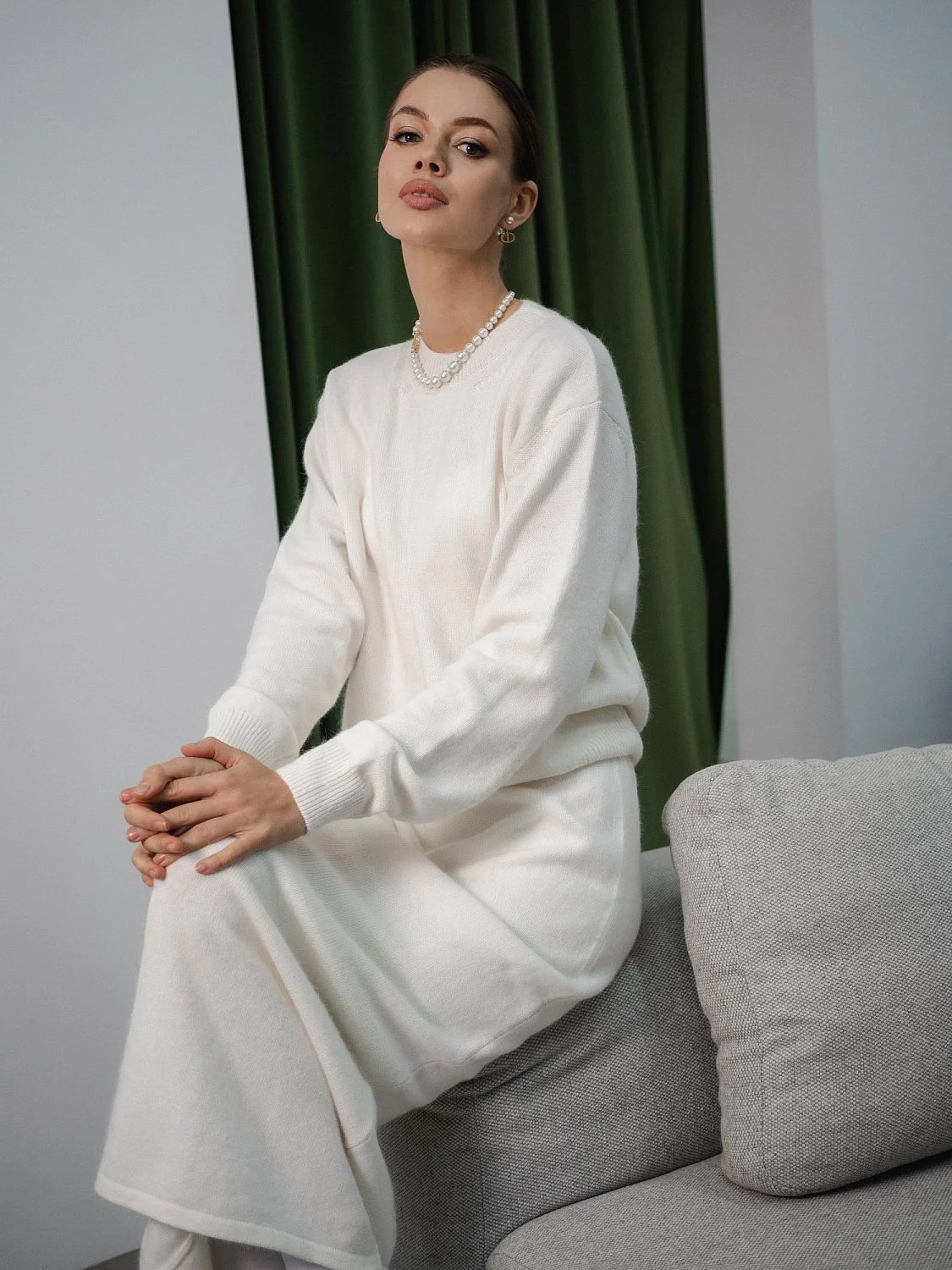 Костюм ангоровый "Алло Галочка" цвет Молочный