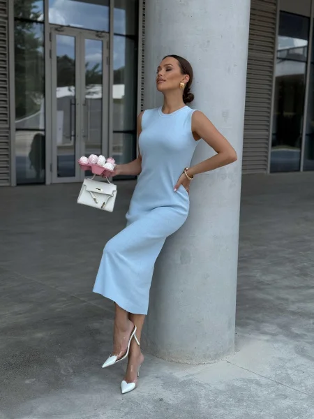 Платье трикотажное CHIC цв. изысканный голубой - в фирменном магазине спортивной одежды Brillante.by