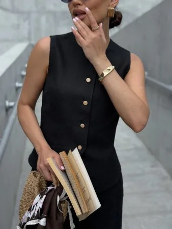 Купить Жилет с круглым горлом цвет чёрный в фирменном магазине спортивной одежды Brillante.by