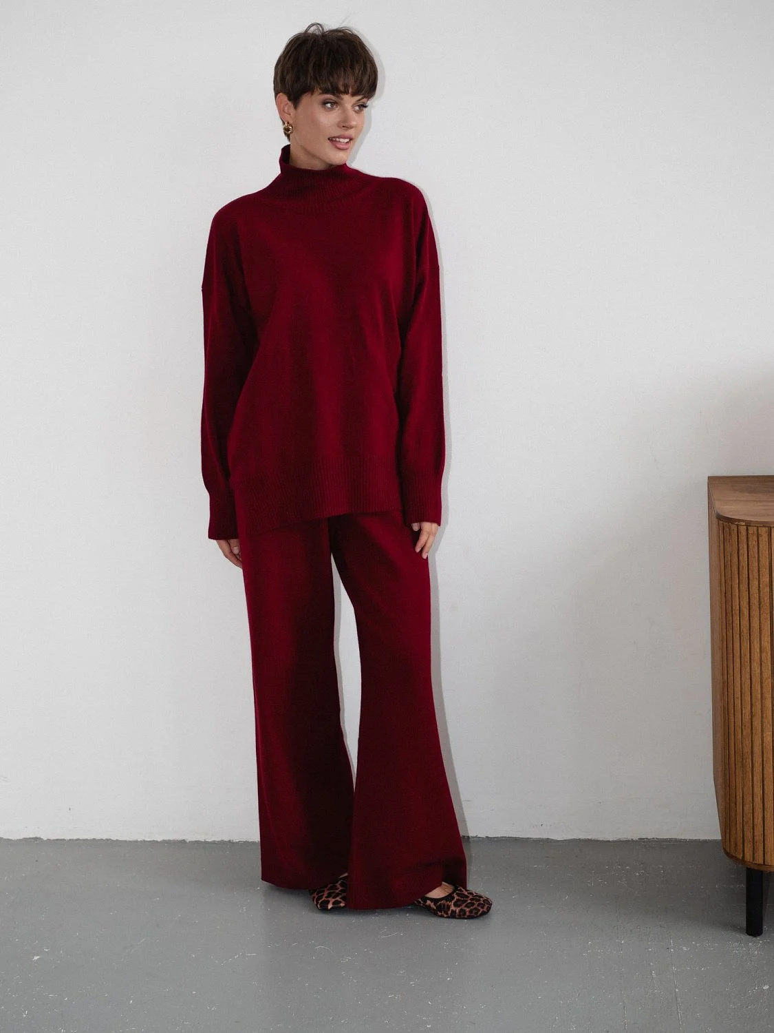 Костюм из ангоры цвет Марсала