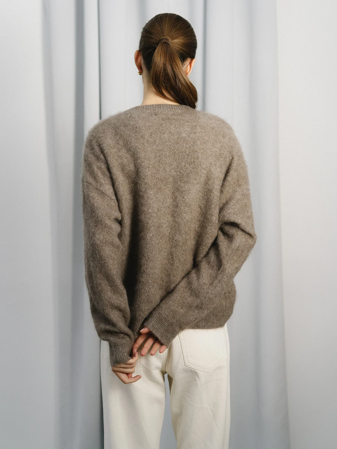 Свитер кашемировый цв. Бежево-коричневый