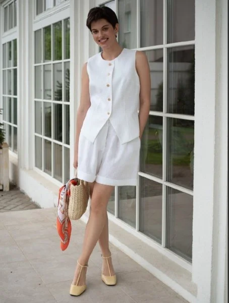 Шорты с отворотом цвет белый - в фирменном магазине спортивной одежды Brillante.by