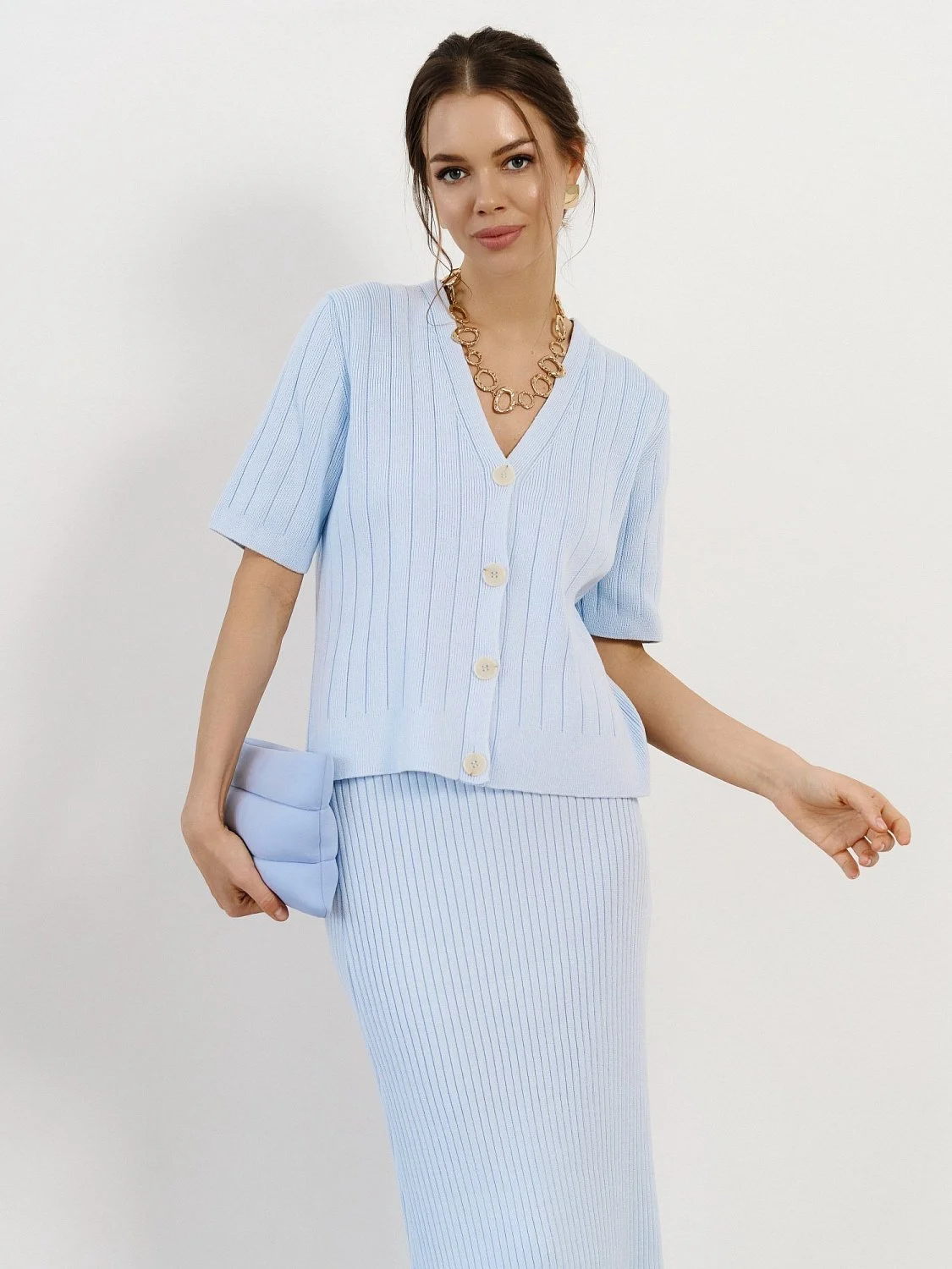 Кардиган цв.голубой