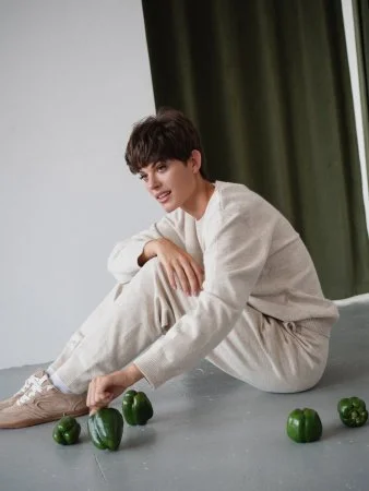 Купить Костюм из ангоровой шерсти цвет БЕЖЕВЫЙ МЕЛАНЖ в фирменном магазине спортивной одежды Brillante.by