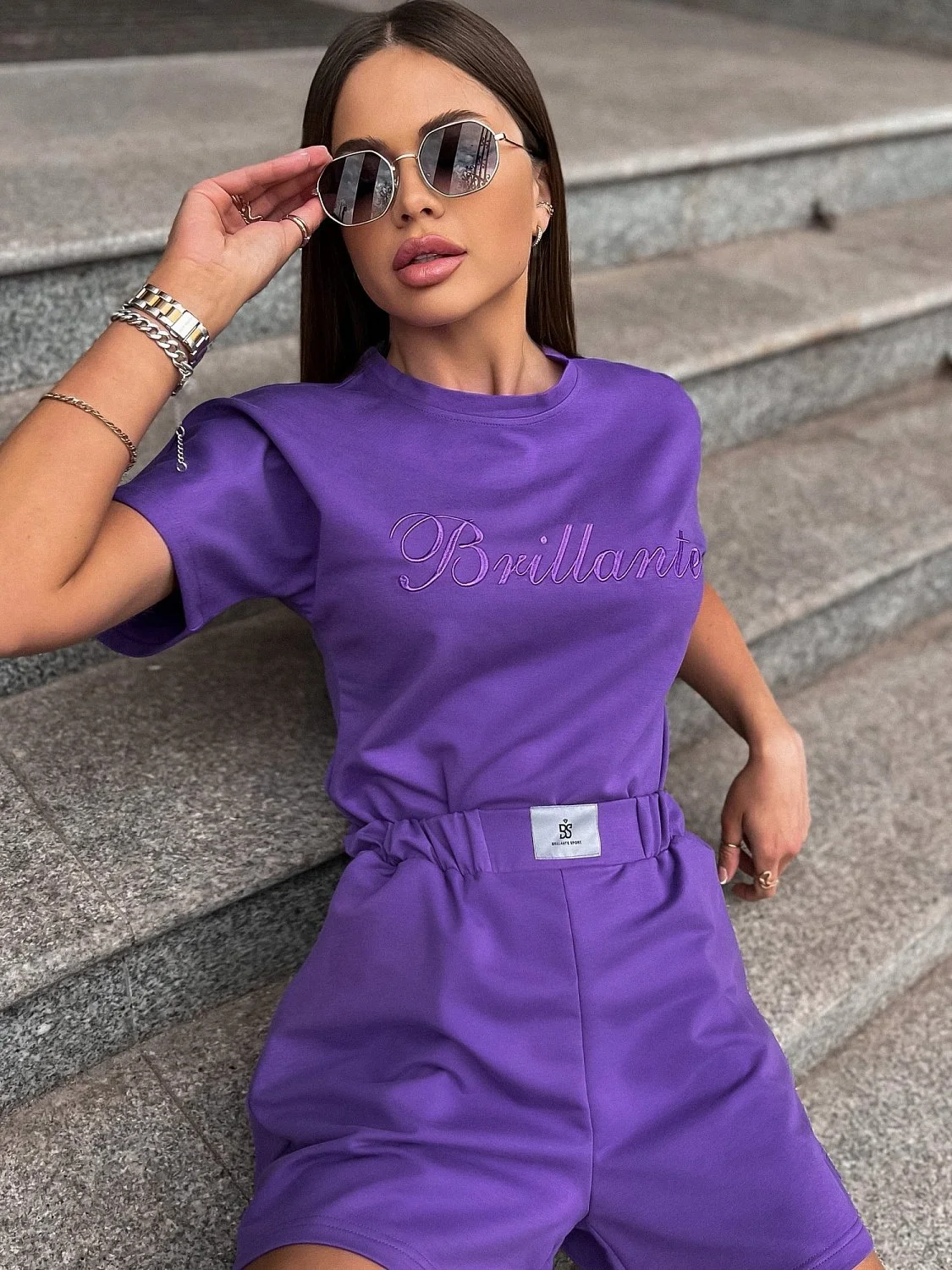 Костюм женский с шортами Фиолетовый