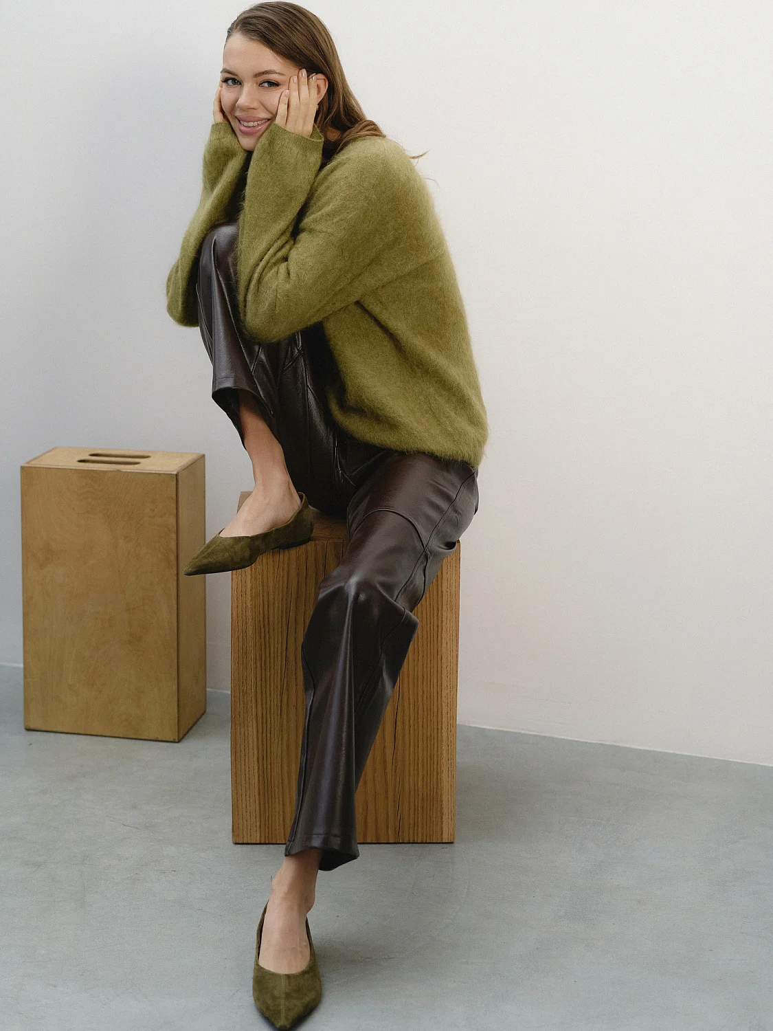 Свитер кашемировый цв.Оливка