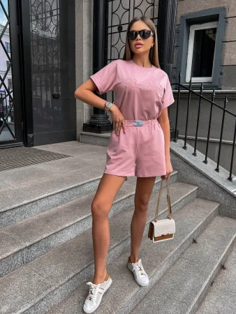 Купить Костюм женский с шортами Пудра в фирменном магазине спортивной одежды Brillante.by