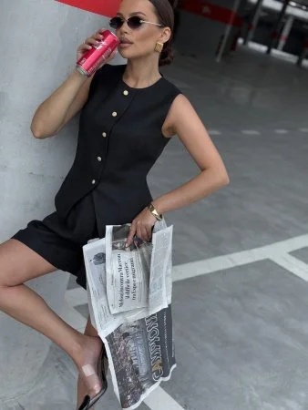 Купить Жилет с круглым горлом цвет чёрный в фирменном магазине спортивной одежды Brillante.by