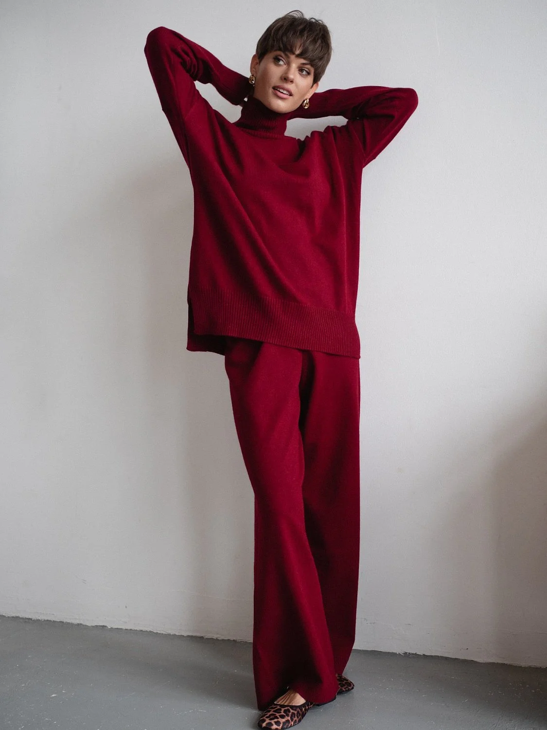 Костюм из ангоры цвет Марсала