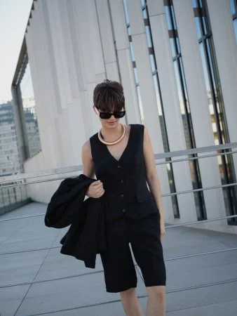 Купить Бермуды льняные цвет черный в фирменном магазине спортивной одежды Brillante.by