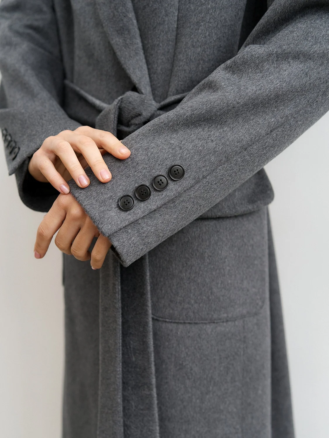 Пальто-халат (шерсть 100%) цв.серый