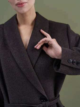 Купить Пальто-халат (шерсть/кашемир) цв. коричневый в фирменном магазине спортивной одежды Brillante.by