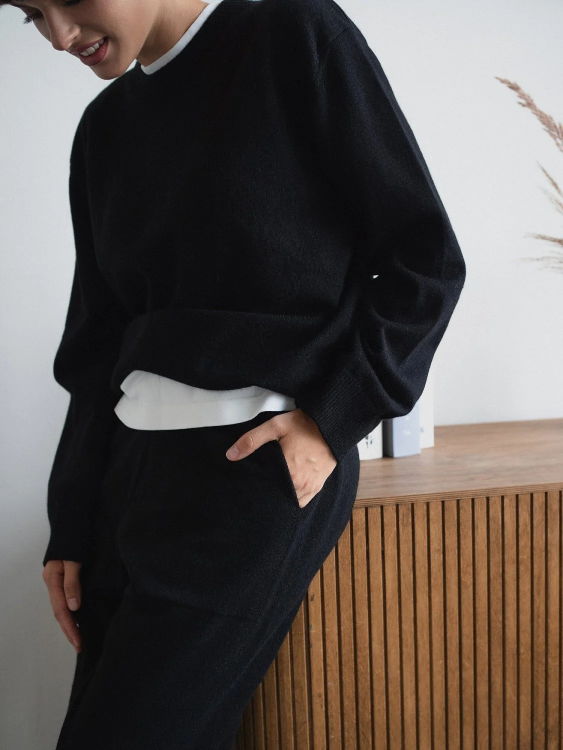 Костюм из ангоровой шерсти цвет ЧЕРНЫЙ