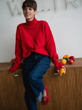 Купить Свитер из ангоровой шерсти цвет Красный в фирменном магазине спортивной одежды Brillante.by