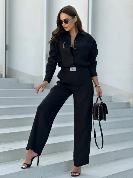 Брюки из льна цвет Черный - в фирменном магазине спортивной одежды Brillante.by