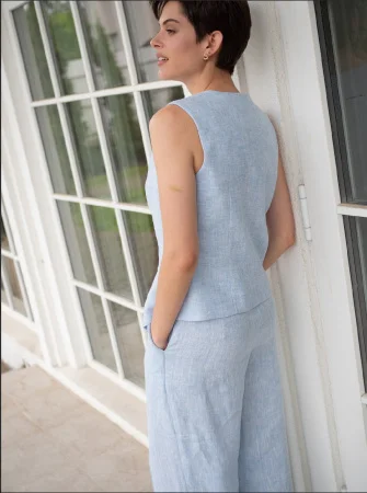 Купить Жилет с круглым горлом цвет голубой в фирменном магазине спортивной одежды Brillante.by