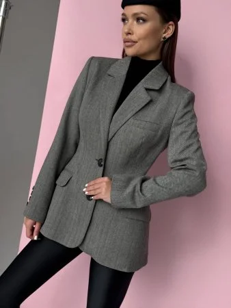 Купить Жакет приталенный принт ёлочка в фирменном магазине спортивной одежды Brillante.by