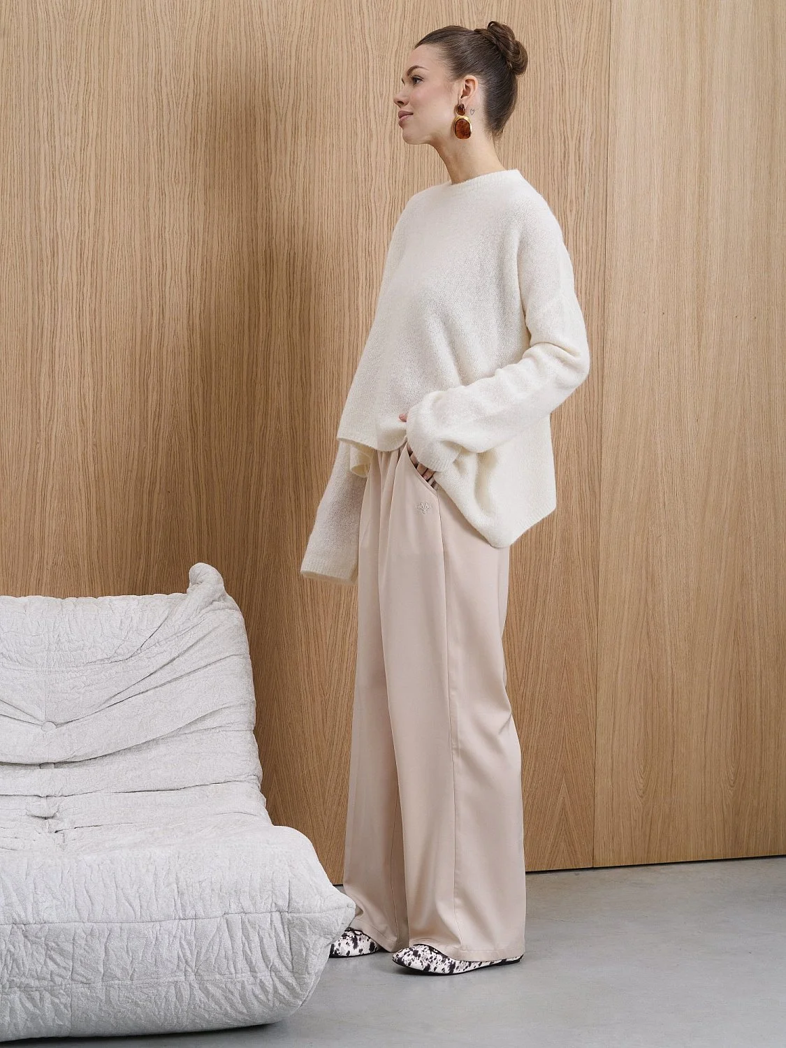 Свитер из мохера цвет Айвори