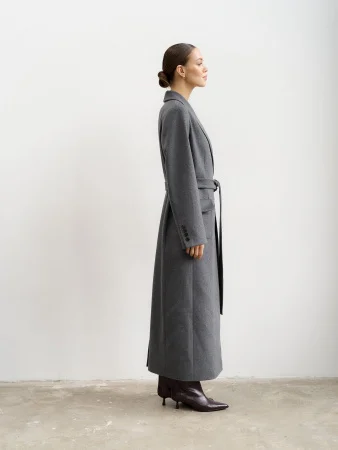 Купить Пальто-халат (шерсть 100%) цв.серый в фирменном магазине спортивной одежды Brillante.by
