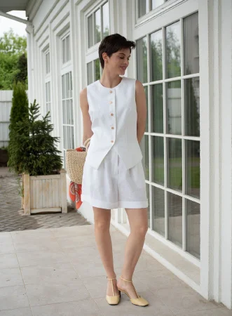 Купить Шорты с отворотом цвет белый в фирменном магазине спортивной одежды Brillante.by