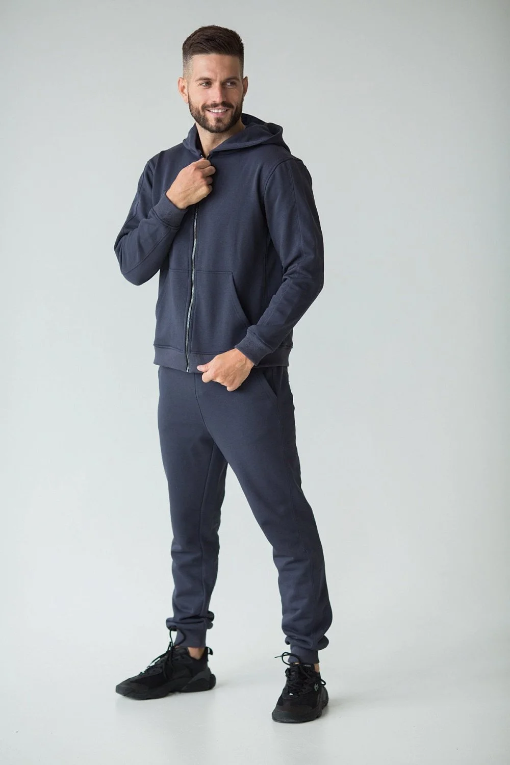 Костюм спортивный мужской на молнии цвет Графит