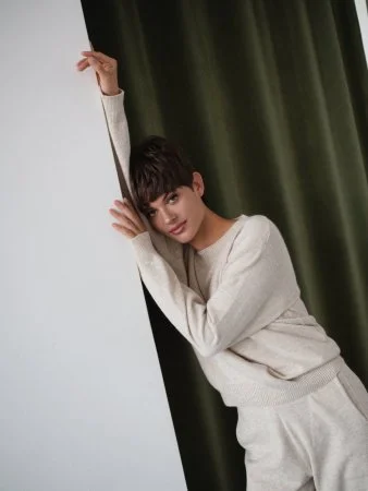 Купить Костюм из ангоровой шерсти цвет БЕЖЕВЫЙ МЕЛАНЖ в фирменном магазине спортивной одежды Brillante.by