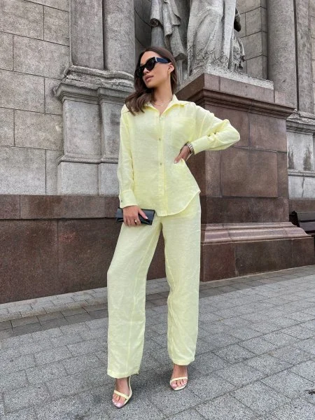 Брюки  из льна цвет Лимонад - в фирменном магазине спортивной одежды Brillante.by