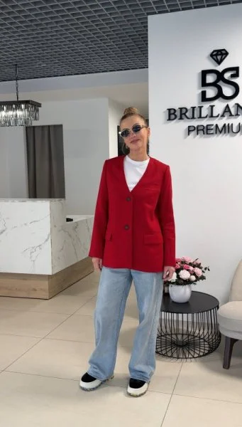 Жакет без воротника цвет Шардоне - в фирменном магазине спортивной одежды Brillante.by