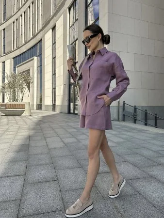 Купить Рубашка льняная цвет CИРЕНЬ в фирменном магазине спортивной одежды Brillante.by