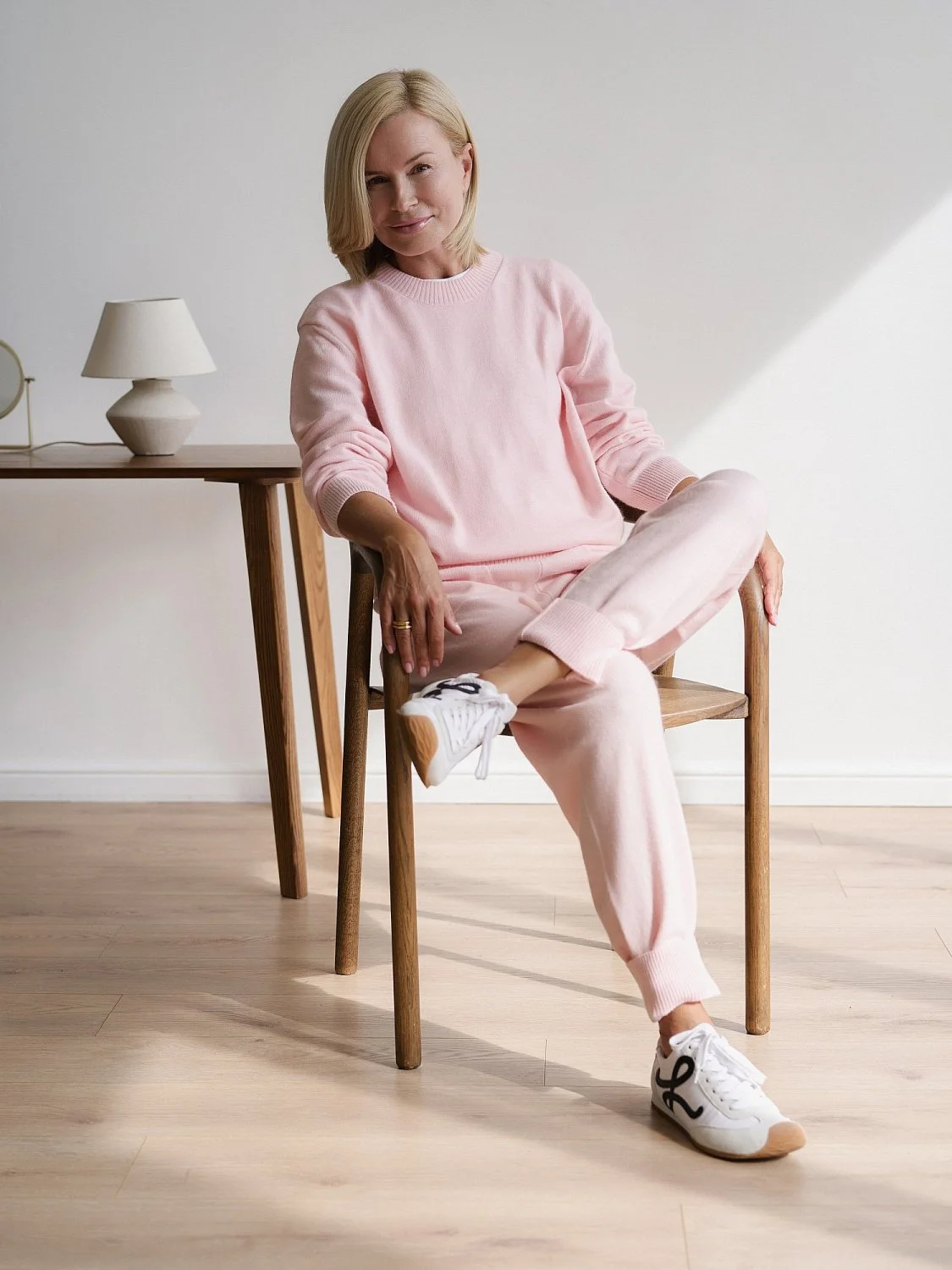 Костюм из шерсти ангоры цвет ПЕРСИКОВО-РОЗОВЫЙ