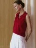 Купить Топ-поло без рукавов из тенселя (красный) в фирменном магазине спортивной одежды Brillante.by