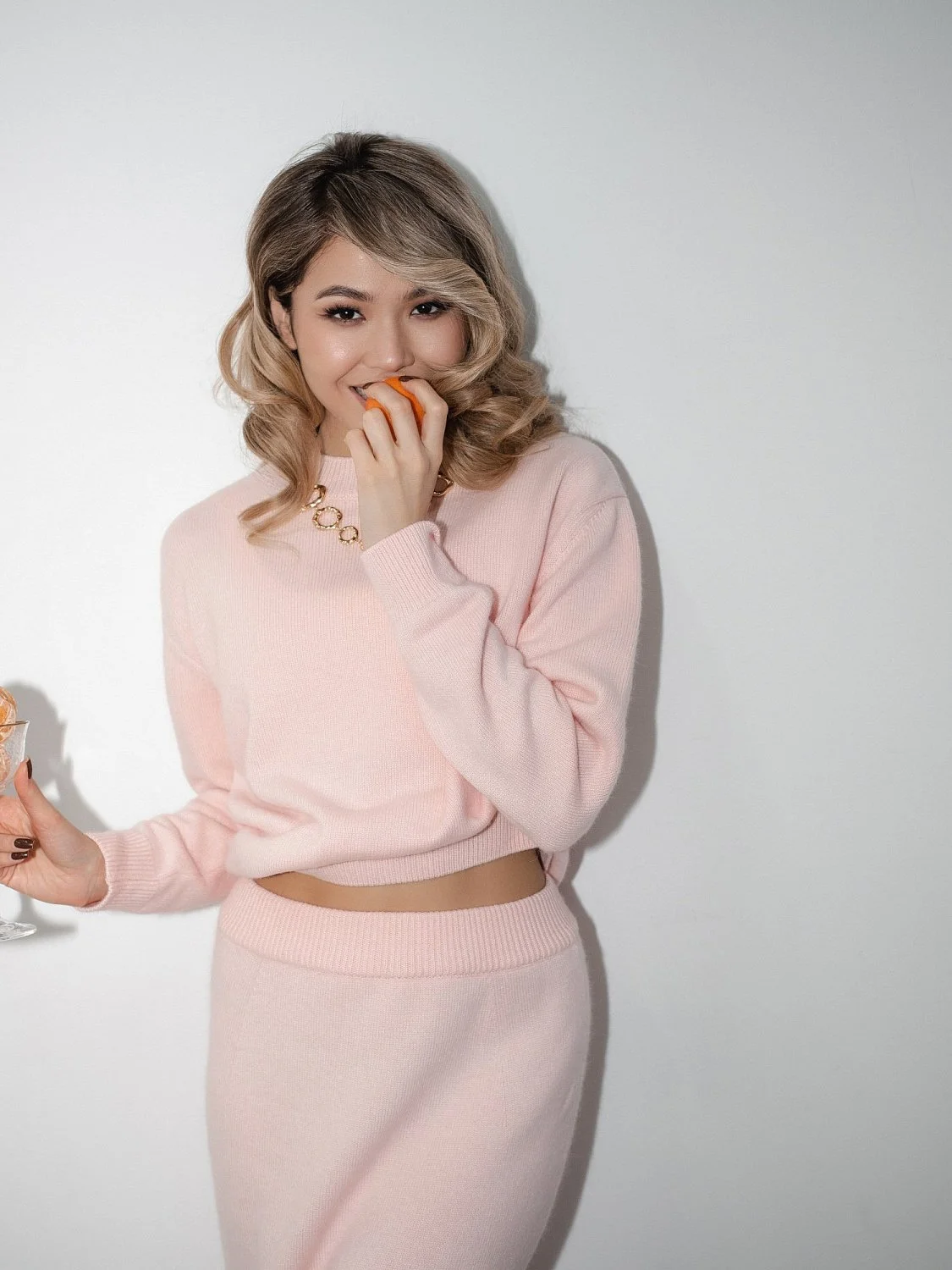 Костюм ангоровый "Алло Галочка" цвет персиков-Розовый